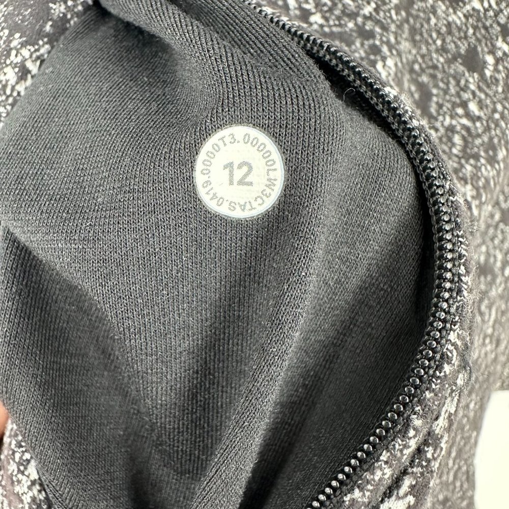 Lululemon Outrun the Elements Half 1/2 Zip Pullover Black/White Jacquard 12 - Picture 7 of 9
